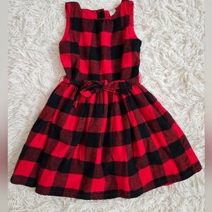 Precious Carter's Red and Black Girl's Checkered Holiday Dress, Sz 5T
